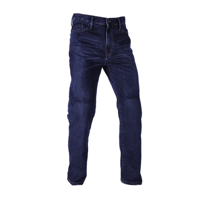Jeansy na motorku Oxford Original Approved Jeans seprané modré