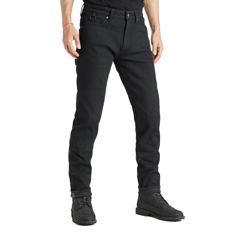 Jeansy na motorku PANDO MOTO Steel Black 02 černé výprodej