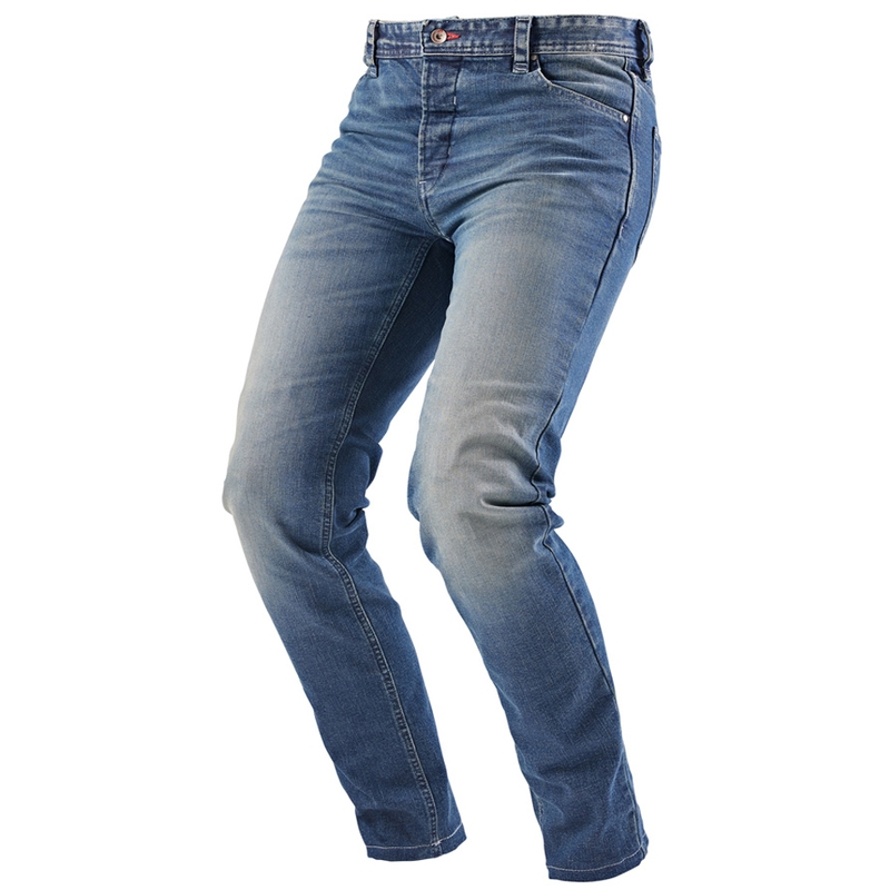 Džíny na motorku Furygan D12 X Kevlar® Straight seprané světle modré