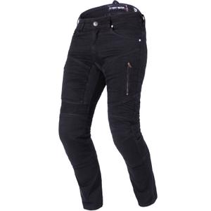 Prodloužené jeansy na motorku Street Racer Stretch II CE černé
