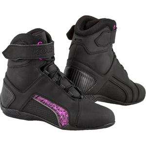 Dámské boty na motorku Kore Velcro 2.0 černo-fialové