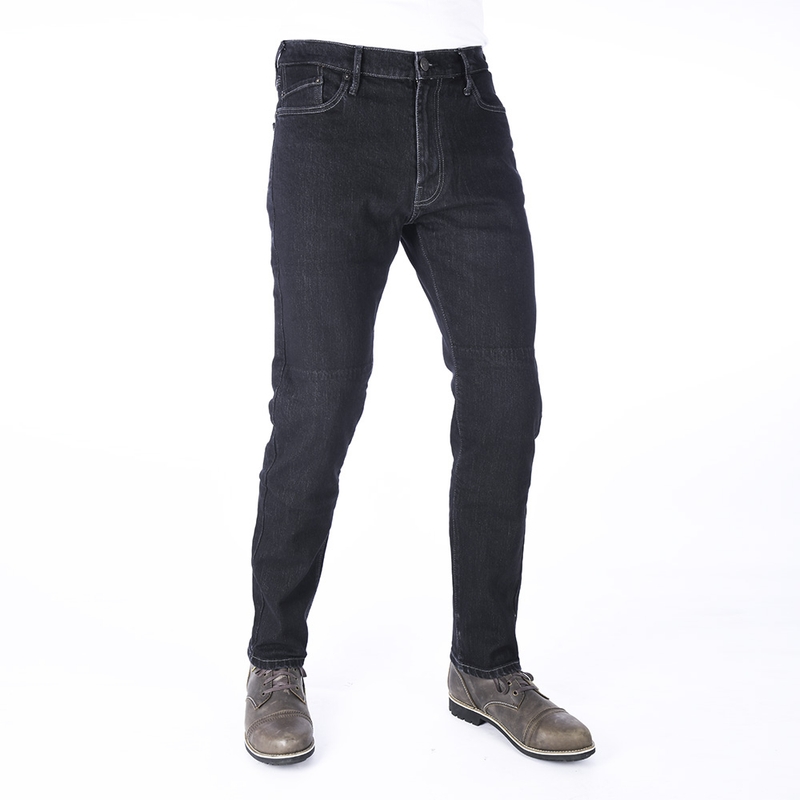 Zkrácené jeansy na motorku Oxford Original Approved Slim Fit černé