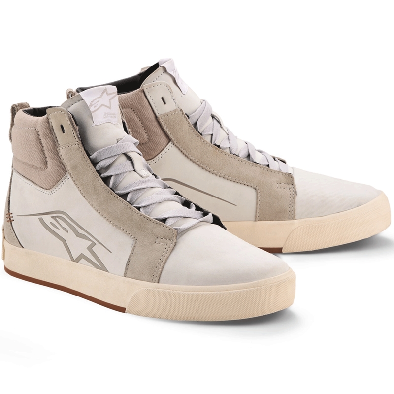 Boty na motorku Alpinestars Ride-63 Leather bílo-šedo-hnědé